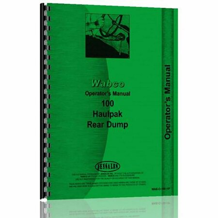 AFTERMARKET Industrial and Construction Operator Manual for Wabco 100 RAP82417